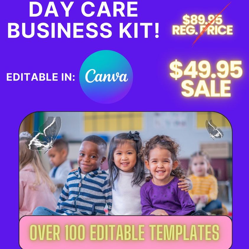 Day Care Business Kit-Over 100 editable templates