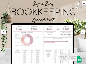 SUPER EASY- Small Business Bookkeeping Spreadsheet