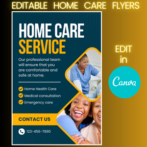 Home Care Flyer Templates (editable in Canva)