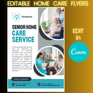 Home Care Flyer Templates (editable in Canva)