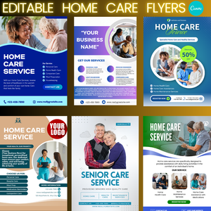 Home Care Flyer Templates (editable in Canva)