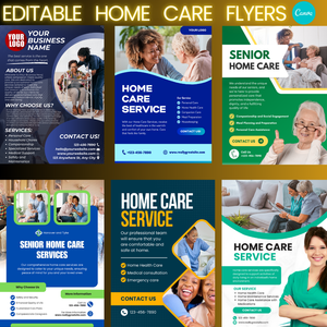 Home Care Flyer Templates (editable in Canva)